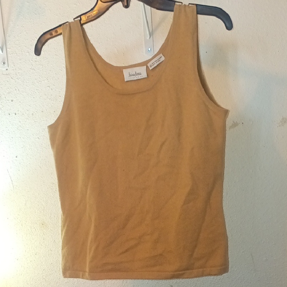 Neiman Marcus Tan Sweater Vest